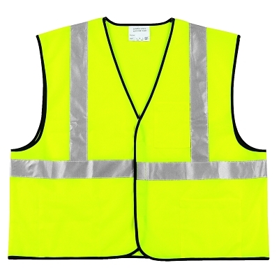 CLASS II SOLID POLY FLUORESCENT LIME SAFETY VEST